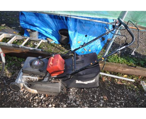 A MASPORT SELF PROPELLED PETROL LAWN MOWER with grass box (engine pulls, starts and propels)