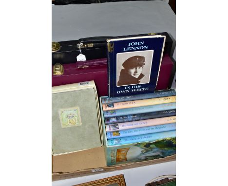 ONE BOX OF BACKGAMMON CASES AND A 1964 BOOK BY JOHN LENNON 'JOHN LENNON IN HIS OWN WRITE', cover photo and designs by Robert 