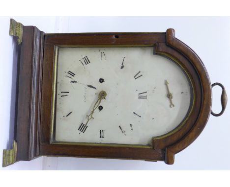 An English bracket clock, James McCabe, Royal Exchange, London, with break arched painted dial with strike/silent ring to the