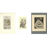 EXLIBRIS Lot mit ca. 330 Exlibris mit verschiedenen Druckformen
