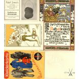 Werbung Lot mit ca. 100 AK, Broschüren, Anzeigen, Belegen mit Werbe-Zudruck usw.