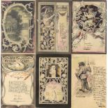 Handgemalt Schmidt, Arthur Köln Lot mit 50 handgemalten Karten zwischen 1899-1903 in guter Qualität