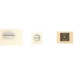 EXLIBRIS Lot mit über 80 typographischen Exlibris (Namen, Buchstaben, Stempel usw.)