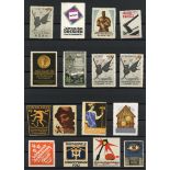 Reklamemarken / Vignetten Lot mit ca. 2500 Stück in Alben