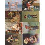 Kinder Album mit über 80 Ansichtskarten I-II