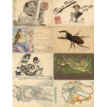 Handgemalt Lot mit 27 AK