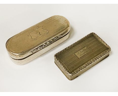 2 H/M SILVER SNUFF BOXES - 3 OZS APPROX