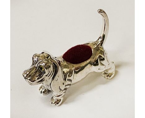 STERLING SILVER DOG PIN CUSHION