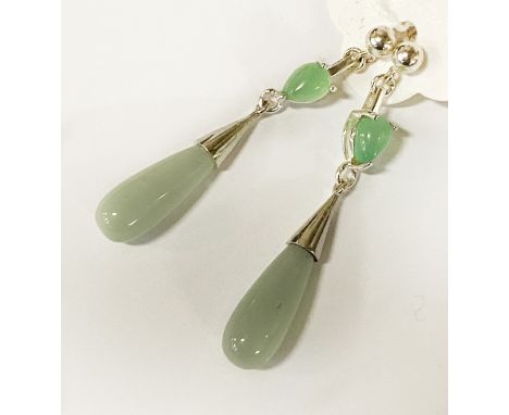STERLING SILVER JADE EARRINGS