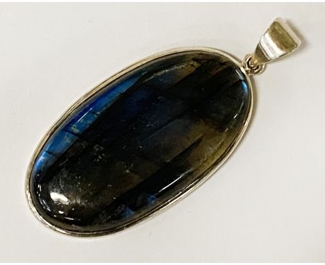 STERLING SILVER LARGE LABRADORITE PENDANT