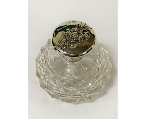 HM SILVER TOPPED PERFUME BOTTLE - 9.5 CMS (H) APPROX