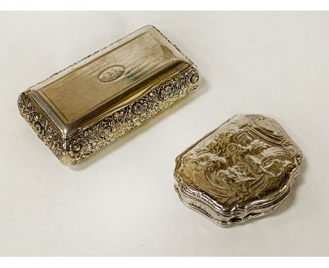 2 SILVER SNUFF BOXES - CONTINENTAL 5 OZS APPROX