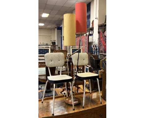 1960'S STANDARD LAMP A/F &amp; TWO CHAIRS
