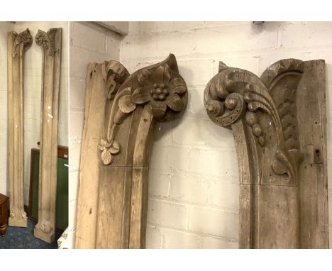 PAIR OF WOOD ARCHITECTURAL ITEMS