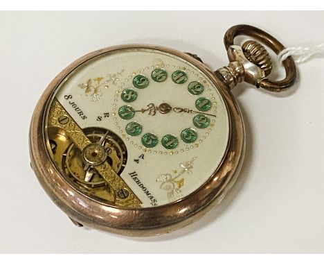 HERDOMAS 8 HOURS 800 GRADE SILVER POCKET WATCH