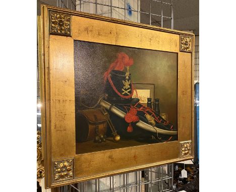 ORIGINAL OIL ON CANVAS - SIGNED CATHERINE ROSS - ARMY GENERAL ATTIRES 60CM X 50CM