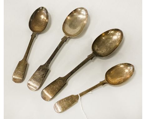 FOUR HM SILVER SPOONS - 8 OZS APPROX