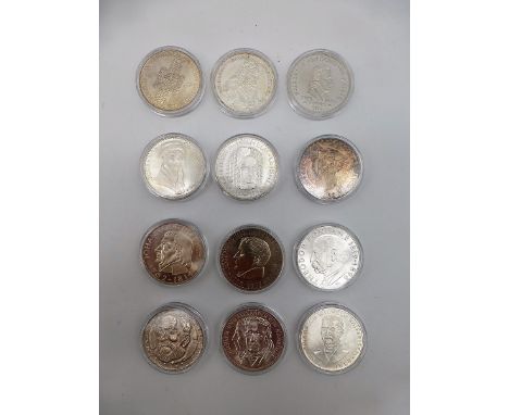 BRD - Sammlung von den ersten 5 Mark Sondermünzen, darunter Germanisches Museum (Jaeger388), Schiller (J 389), Markgraf von B