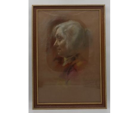 Wagner von, Clementine (1844 Linz - 1919), Pastell, Halbportrait einer alten Dame imSeitenprofil, sign., dat. 1906 und ortsbe