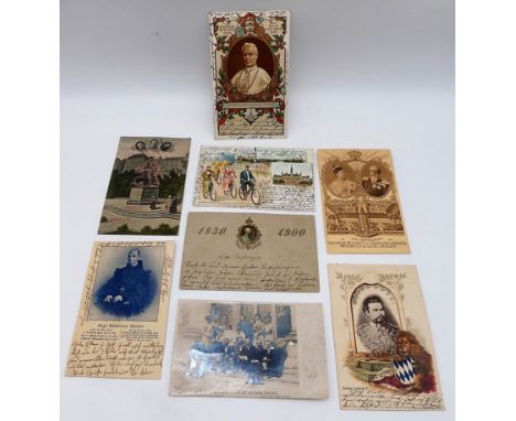 8 Postkarten Monarchie / Religion, u.a. König Ludwig II. v. Bayern,  Gruss aus Wien mitPrinz v. Wales, Baden, bitte besichtig