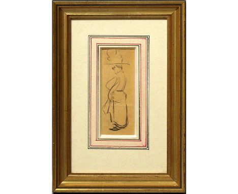 Zille, Heinrich (1858 Radeburg - Berlin 1929)"Witwe Bolte jeht zum Ball", so verso auf Etikett betitelt. Kohlezeichnung/Papie