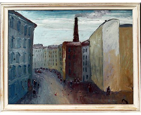 Mühlenhaupt, Kurt (1921 Klein Ziescht- Berlin 2006)"die fabrik in Charlottenburg Nord", so verso betitelt, sign. und Werk-Nr.