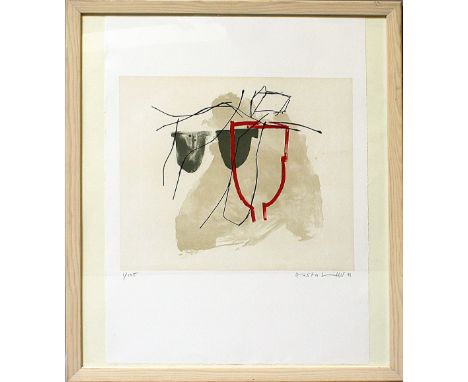 Müller, Herta (geb. 1955 Bottrop)Ohne Titel. Farblithographie, re. u. mit Bleistift sign., dat. (19)98 und li. u. Ex. 1/155. 