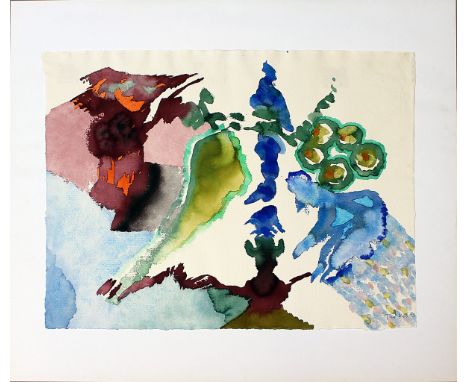 Trökes, Heinz (1913 Hamborn-Berlin 1997)"Hommage", so verso betitelt und dat. 18.7.83. Aquarell, re. u. sign. und dat. (19)83