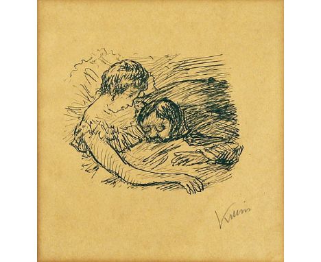 Kubin, Alfred (1877 Leitmeritz - Zwickledt 1959)Paar. Lithographie/Papier (gebräunt, ungeöffnet), re. u. mit Bleistift sign. 