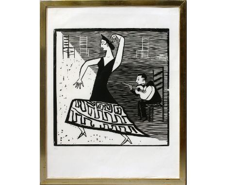 Marcks, Gerhard (1889-1981)"La Farucca II". Holzschnitt/Papier (außerhalb der Darstellung kl. Knicke, oberer Rand abgesetzt),
