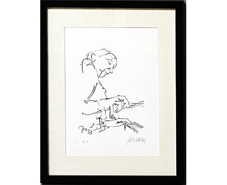 Mueller-Stahl, Armin (geb. 1930 in Tilsit)"Jazz-Pianospieler". Lithographie/Papier, re. u. sign. und re. u. Ex. E.A. Blattmaß
