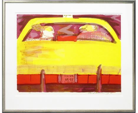 Fetting, Rainer (geb. 1949 Wilhelmshaven)"Taxi Blind Date". Farblithographie, re. u. mit Bleistift sign. und dat. (19)95 sowi