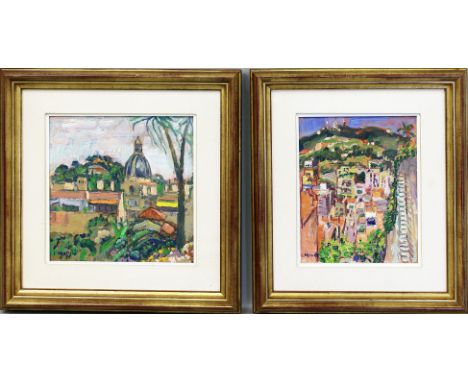 Mundó Marcet, Ignasi (1918 Barcelona 2012 )Zwei Arbeiten: "El Tibidado des del Coll" und "El Putxet", so verso auf Etikett be