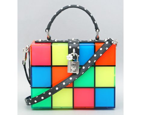 Seltene Tasche "Box Dance Floor Light Up", Dolce &amp; Gabbana,Modell BB5970. Farbiges Plexiglas (beleuchtbar über Batterien 