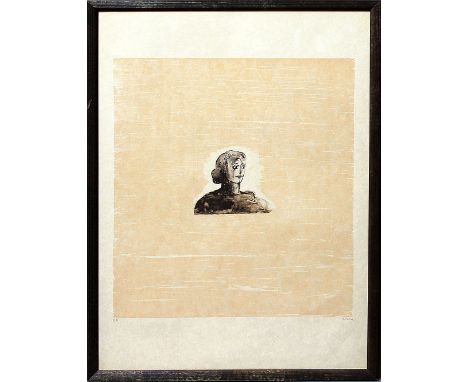 Moore, Henry (1898 Castleford - Much Hadham 1986)"Creole Lady". Farblithographie (Ränder mit Knickspuren), re. u. mit Bleisti