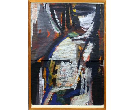McKinley, Susan Ellen (geb. 1946 in Morristown, USA)"Kreuzfigur", so verso auf Etikett bez. Mischtechnik/Papier (Altersspuren