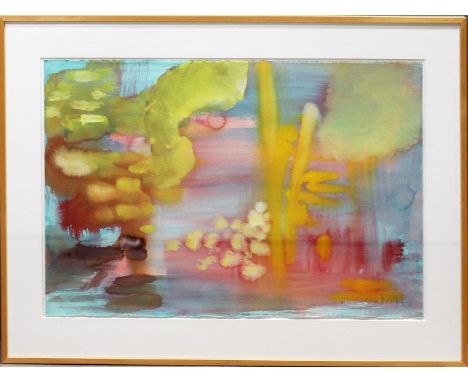 Heindorff, Michael (geb. 1949) Abstrakte Komposition. Aquarell/Papier, re. u. sign. Verso Etikett Art Consulting Kimmerich, D