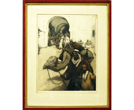 Mens, Isidore Van (1890 Berlicum - Oosterhoot 1985)Tunesische Straßenszene - "Le Chameliers", so li. u. betitelt, Trockenstem