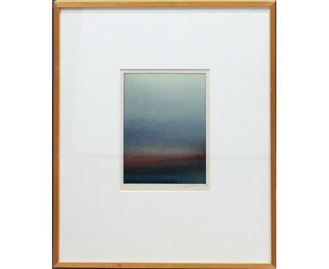 Bockelmann, Manfred (geb. 1943 Klagenfurt)Reduzierte Landschaft. Aquarell/Bütten, re. u. mit Bleistift sign. und dat. (19)84,