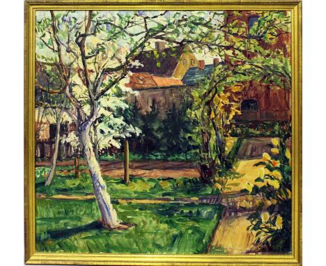 Kerssenbrock, Otto Graf (geb. 1894 Schurgast)Innenhof mit Garten. Öl/Lwd., re. u. sign. 81x 85 cm. R.