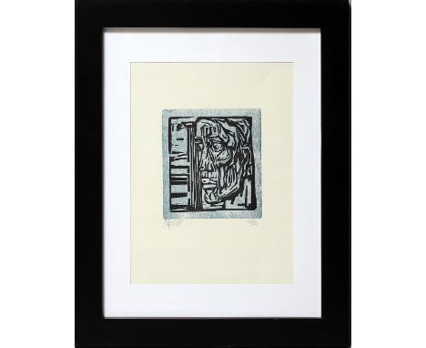 Kaus, Max (1891 Berlin 1977)"Apollon". Farbholzschnitt, li. u. mit Bleistift sign., dat. (19)73 und re. u. Ex. 169/200. Darst