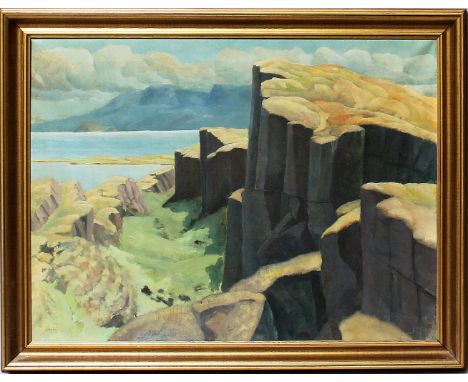 Gudmundsson, Eggert (1906-1983)Isländische Berglandschaft. Öl/Lwd. (l. Altersspuren), li. u. sign. Eggert und dat. 1932, vers