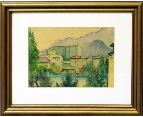 Schulz, Josef (1893 Salzburg 1973)Blick auf den Nochstein im Salzburger Land. Aquarell, re. u. monog. PP.-Ausschnitt 28x 37 c