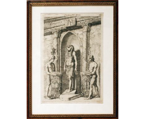 Sandrart, Joachim von (1601 Frankfurt a. M.-Nürnberg 1688)Tafel IIII: "Das GötzenBild Osiridis", so in der Platte betitelt. K