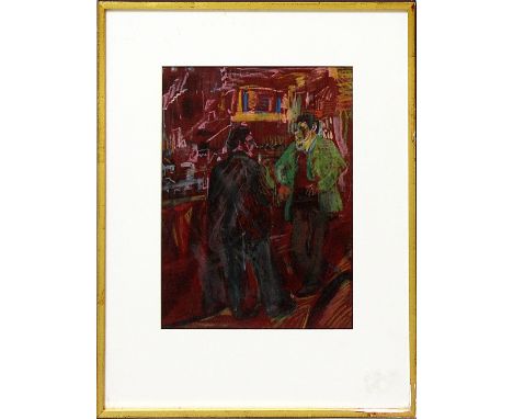 Aouad, Farid (1924 Lebanon 1982)Zwei Herren am Tresen. Mischtechnik, li. u. sign. PP.-Ausschnitt ca. 31x 23,5 cm. PP., R., 49