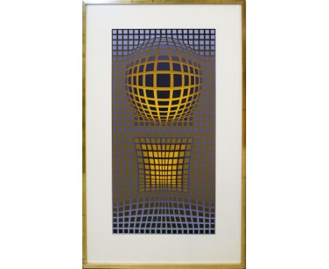 Vasarely, Viktor (1908 Pecs/Ungarn - Paris 1997)"Vp-102" (1972). Farbserigraphie/leichtem Karton (min. Altersspuren), li. u. 