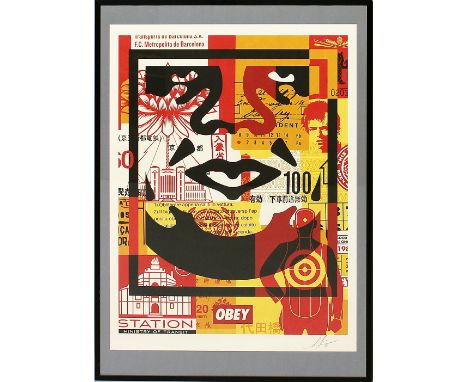 Fairey, Shepard "Obey" (geb. 1970 Charleston)"Station", so im Druck bez. Siebdruck/Papier, re. u. mit Bleistift sign. und dat