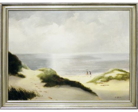 Demmin, Erich (1911 Mecklenburg-Berlin 1997)Meeresküste mit Dünen: "An der Ostsee", so verso betitelt und sign. Öl/Lwd., re. 