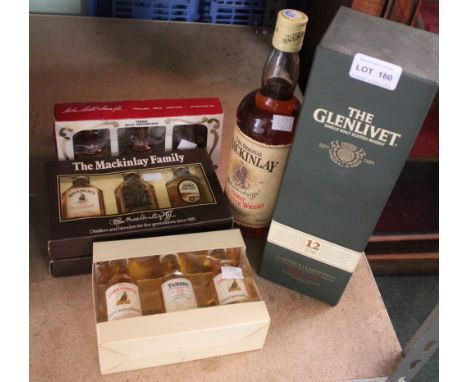 A bottle of "The Glenlivet" single malt Scotch whisky, 12 years old, 700ml, in card box, together with a bottle of "The origi