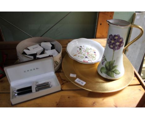 A selection of costume jewellery and some ceramic items